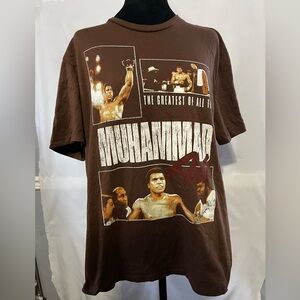 Hybrid Apparel Muhammad Ali Graphic T-Shirt | Brown | Size Large Boxing Tee
